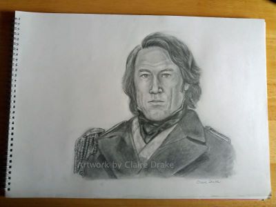 Drawing Art Tobias Menzies as James Fitzjames by Claire Drake Artist and Designer
