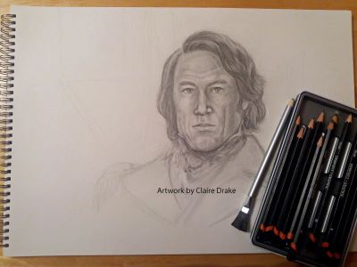Tobias Menzies as Captain Fitzjames drawing by Claire Drake Artist & Designer