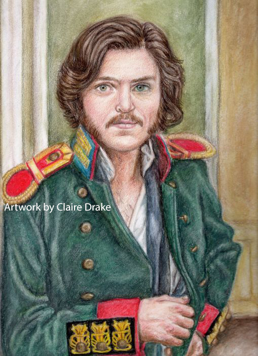 Coloured drawing art portrait by Claire Drake Artist and Designer