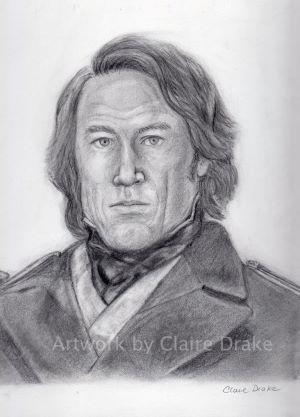 Drawing Art Tobias Menzies as James Fitzjames by Claire Drake Artist and Designer