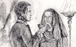 The Doctor and Ohila art by Claire Drake