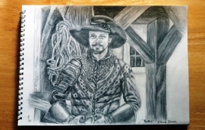 Porthos Howard Charles The Musketeers drawing by Claire Drake